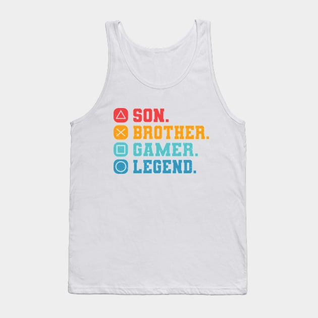 Son Brother Video Gamer Legend Vintage Distressed Tank Top by RiseInspired